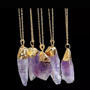 NEW! NATURAL CUT CRYSTAL CHAKRA NECKLACE
